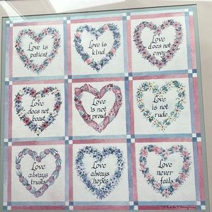 Vintage Home Interior “love is …” picture and sconces